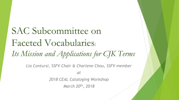sac subcommittee on faceted vocabularies