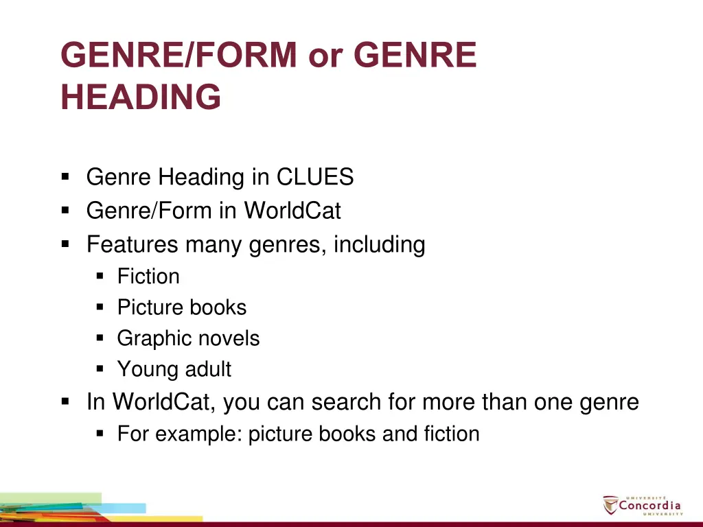 genre form or genre heading