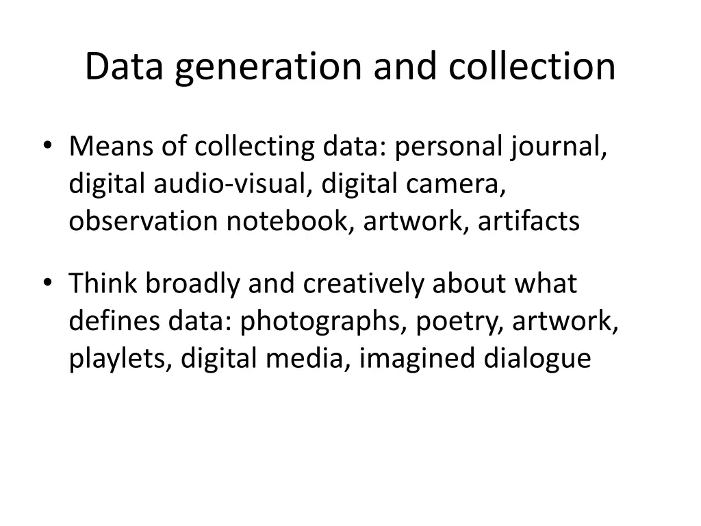 data generation and collection 2