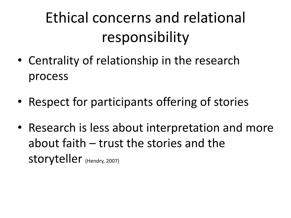 ethical concerns and relational responsibility