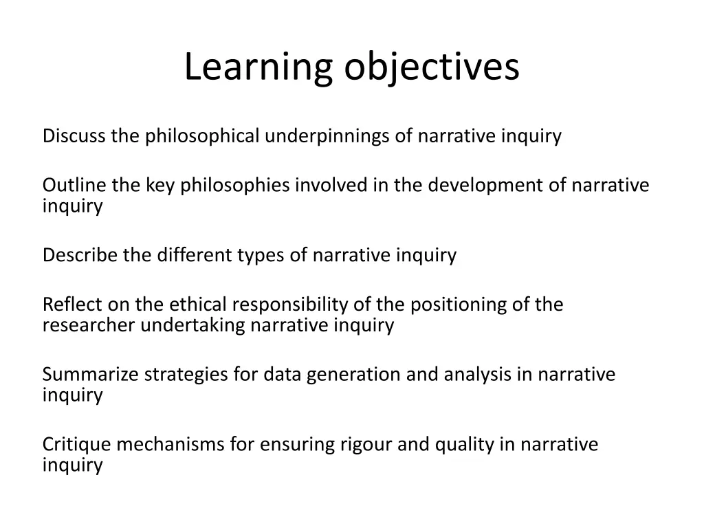 learning objectives