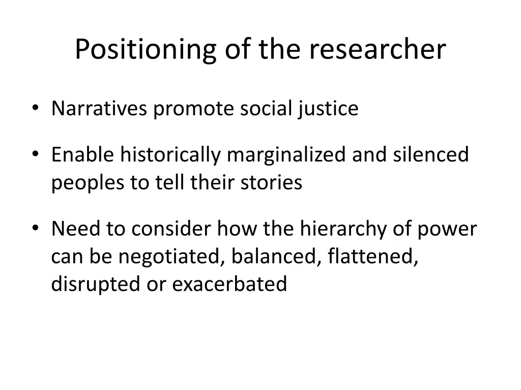 positioning of the researcher 1