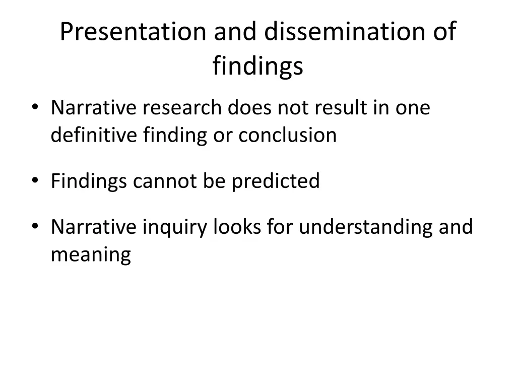presentation and dissemination of findings 1