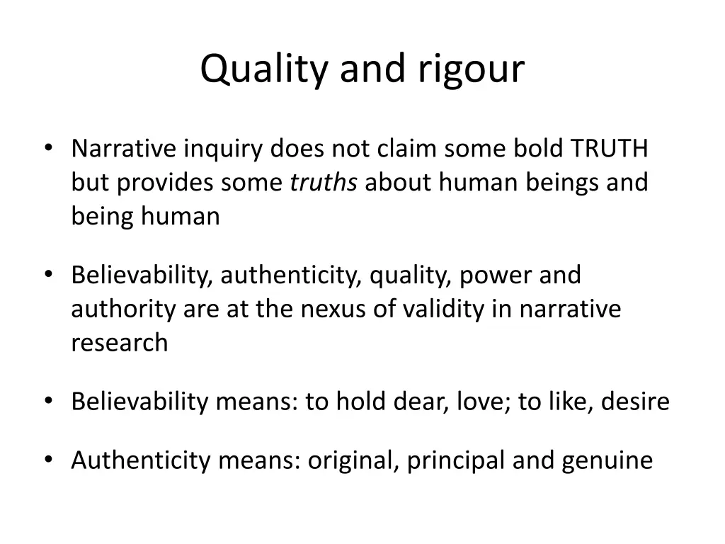quality and rigour 1
