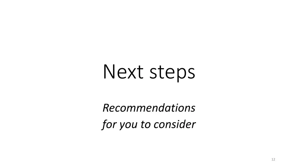 next steps