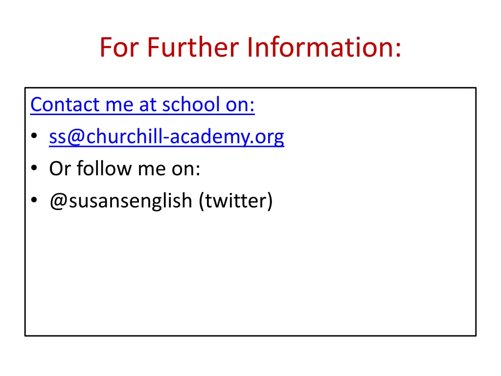 for further information