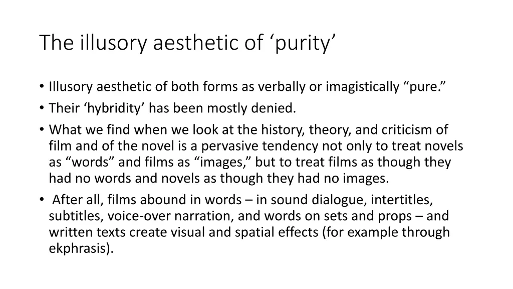 the illusory aesthetic of purity