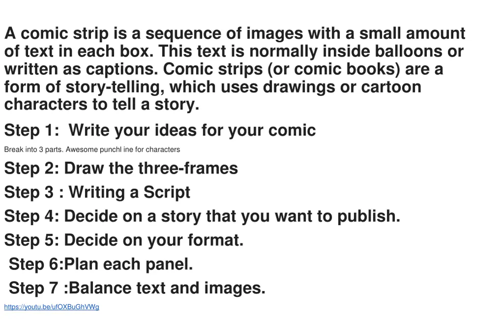 a comic strip is a sequence of images with