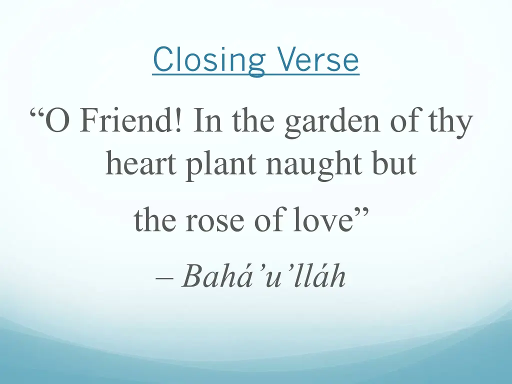 closing verse