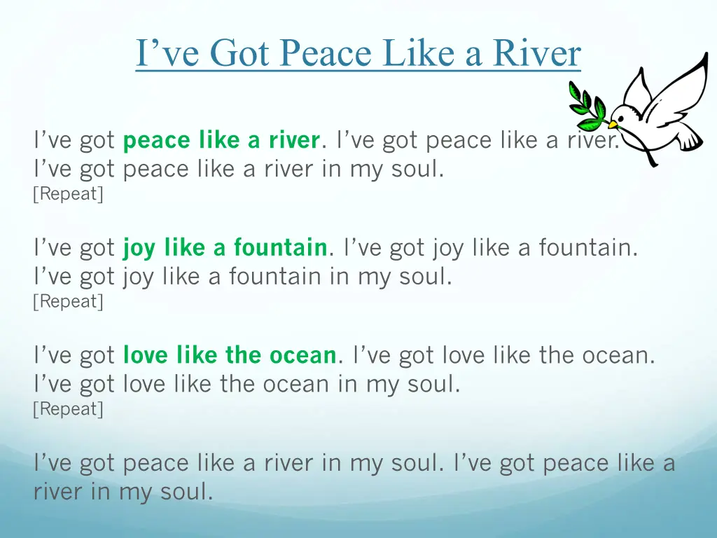 i ve got peace like a river