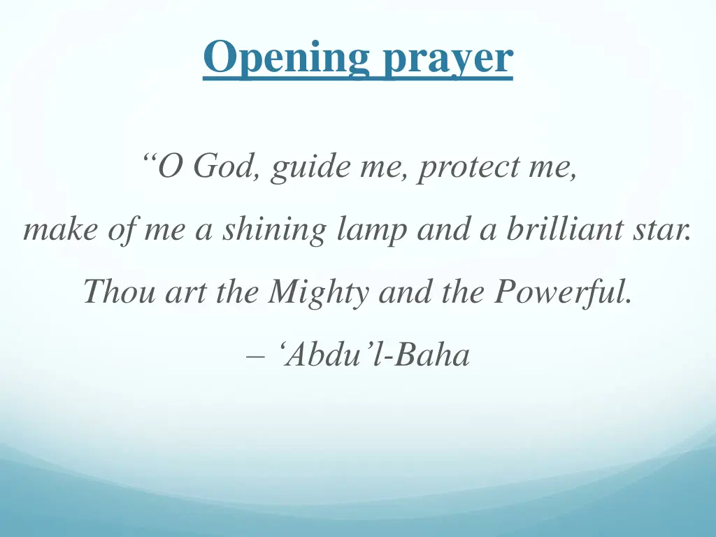opening prayer 1