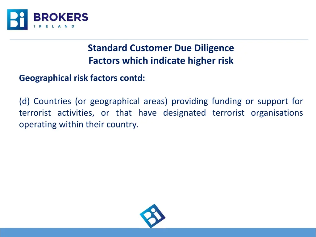 standard customer due diligence factors which 10