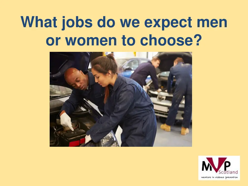 what jobs do we expect men or women to choose