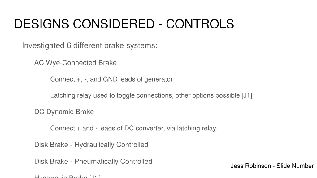 designs considered controls