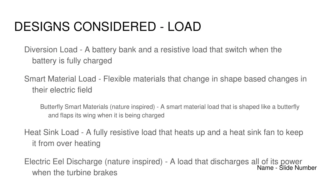 designs considered load