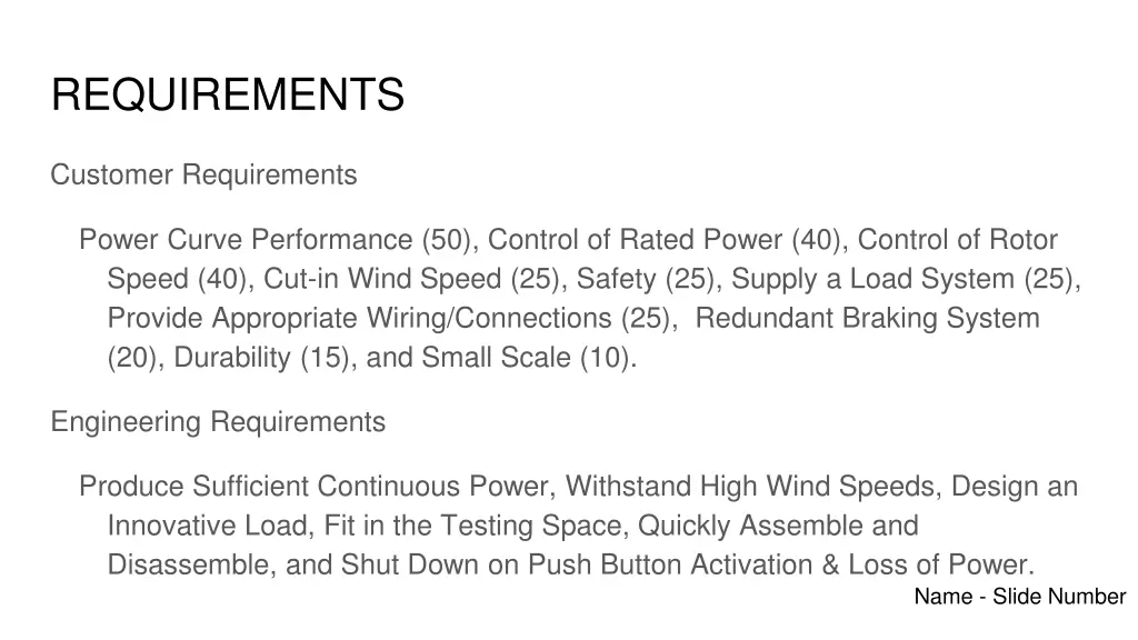 requirements