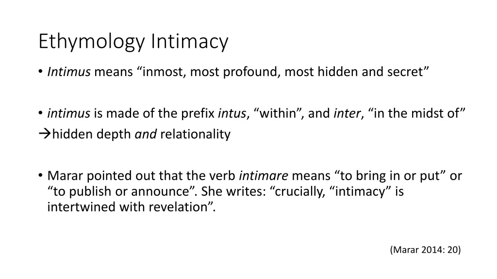 ethymology intimacy