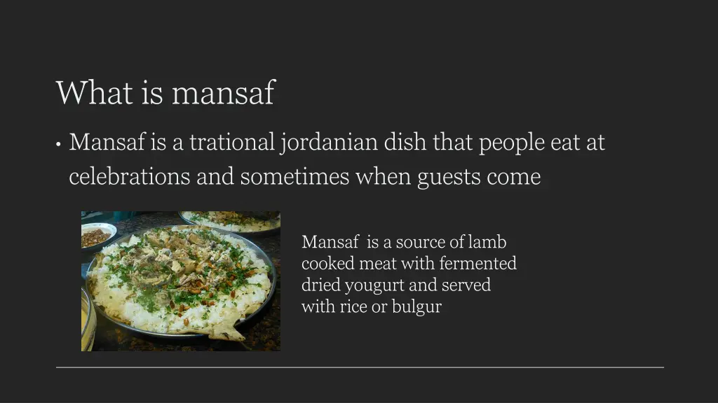 what is mansaf