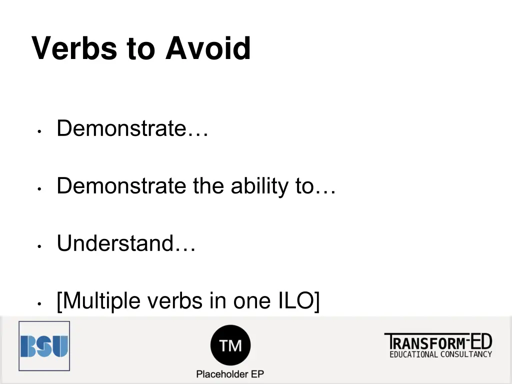 verbs to avoid