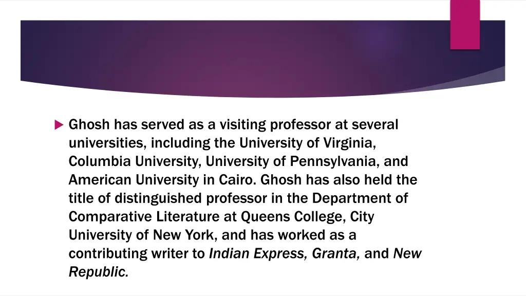 ghosh has served as a visiting professor