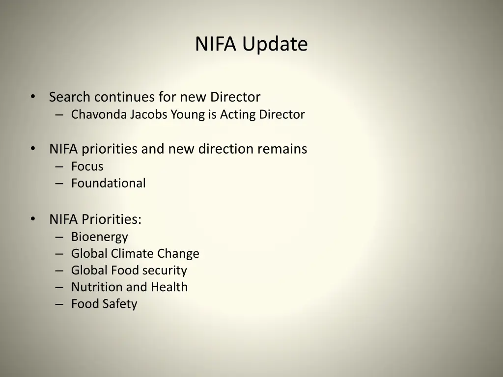 nifa update