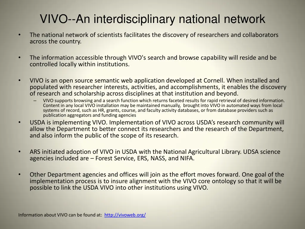 vivo an interdisciplinary national network
