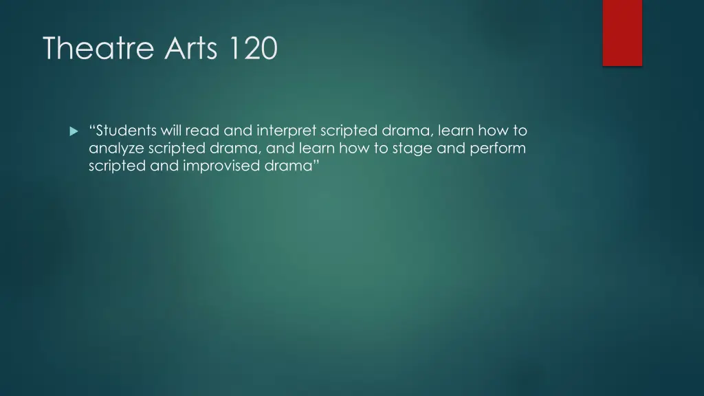 theatre arts 120