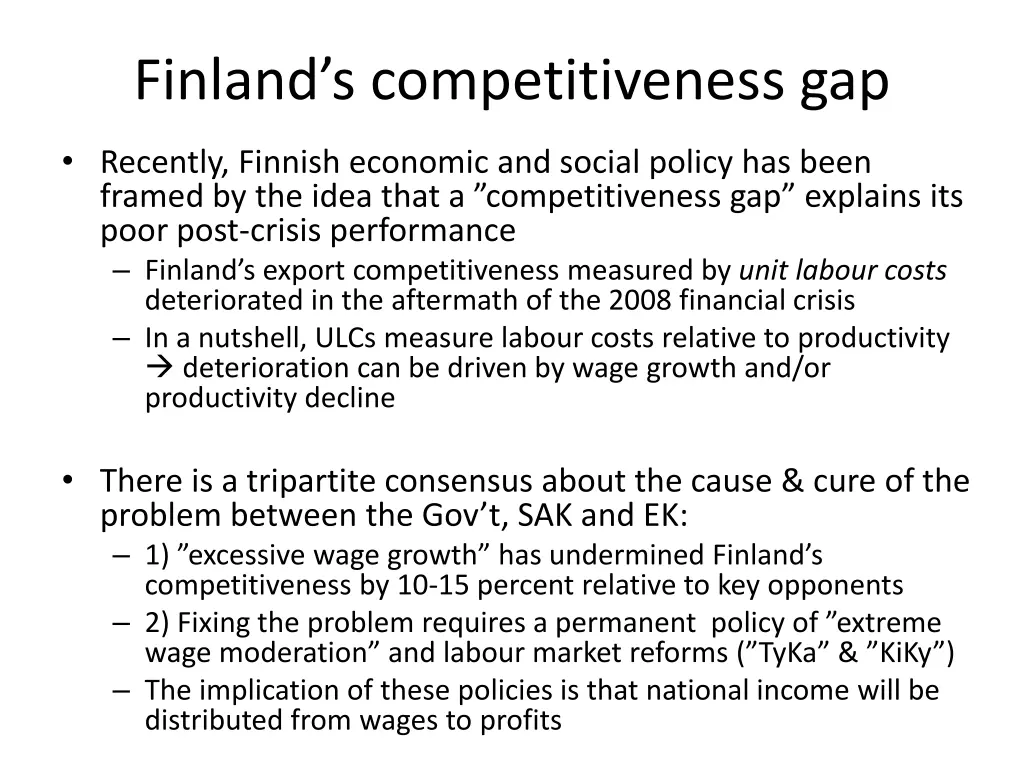 finland s competitiveness gap
