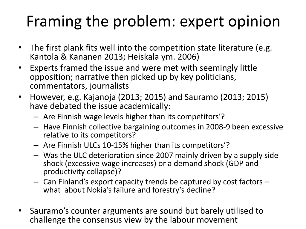 framing the problem expert opinion