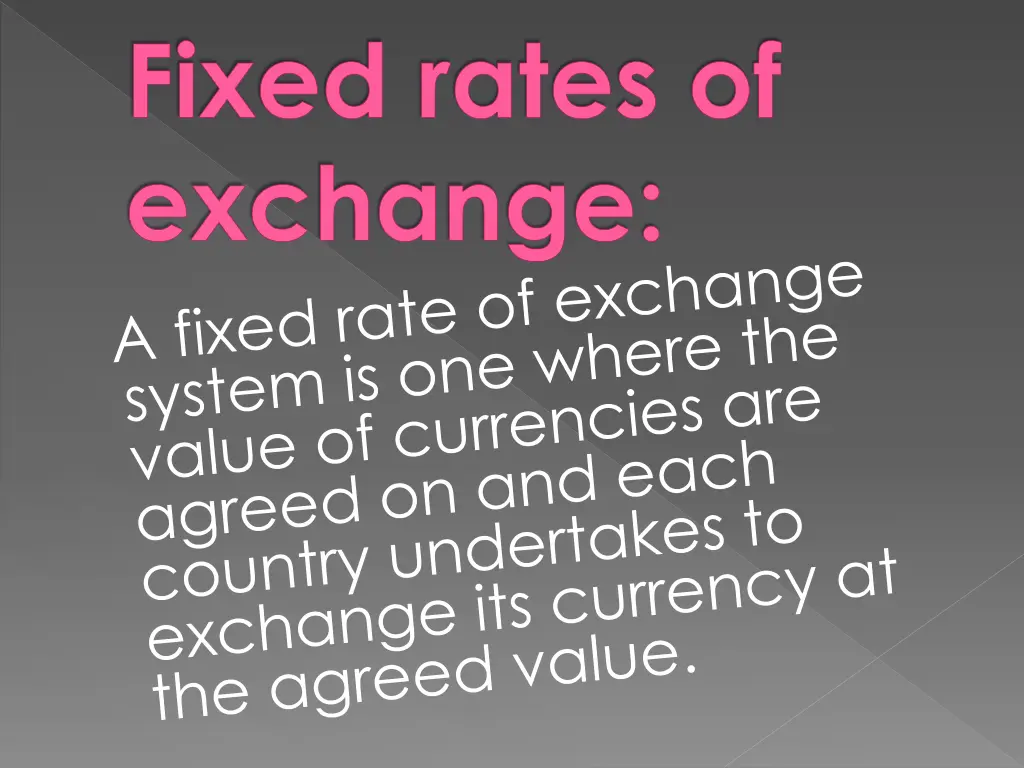 fixed rates of exchange