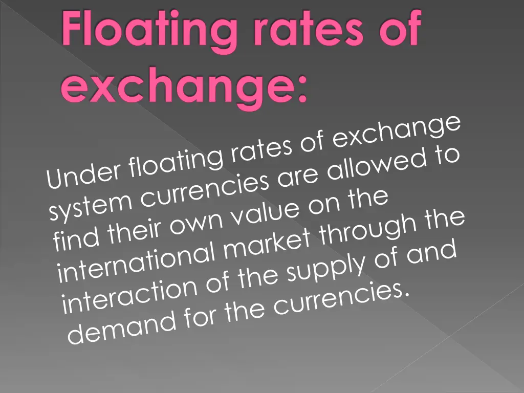 floating rates of exchange