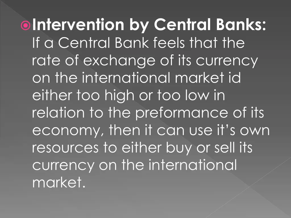 intervention by central banks if a central bank