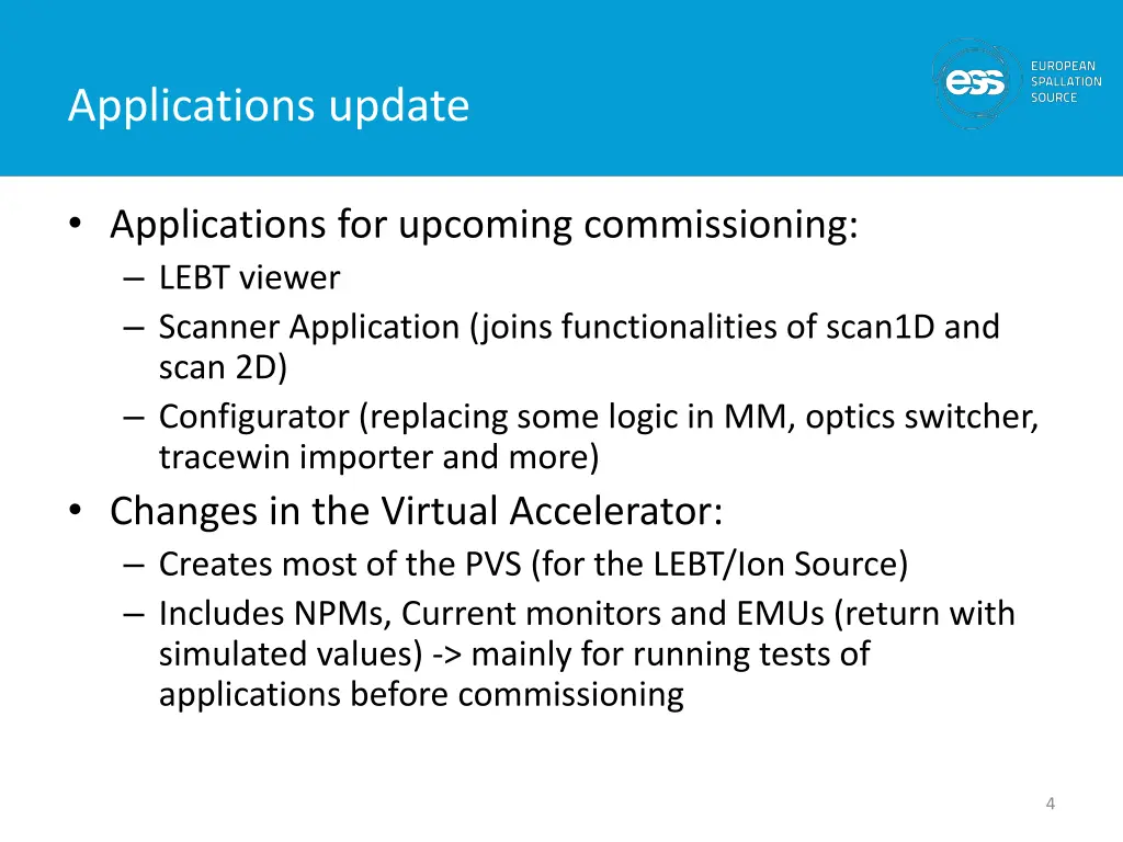 applications update