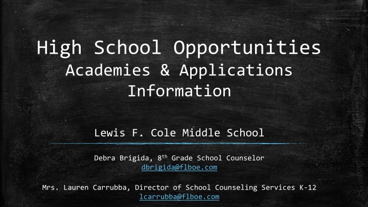 high school opportunities academies applications