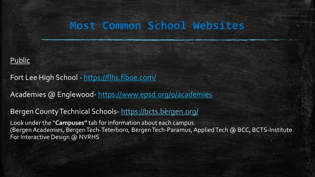 most common school websites