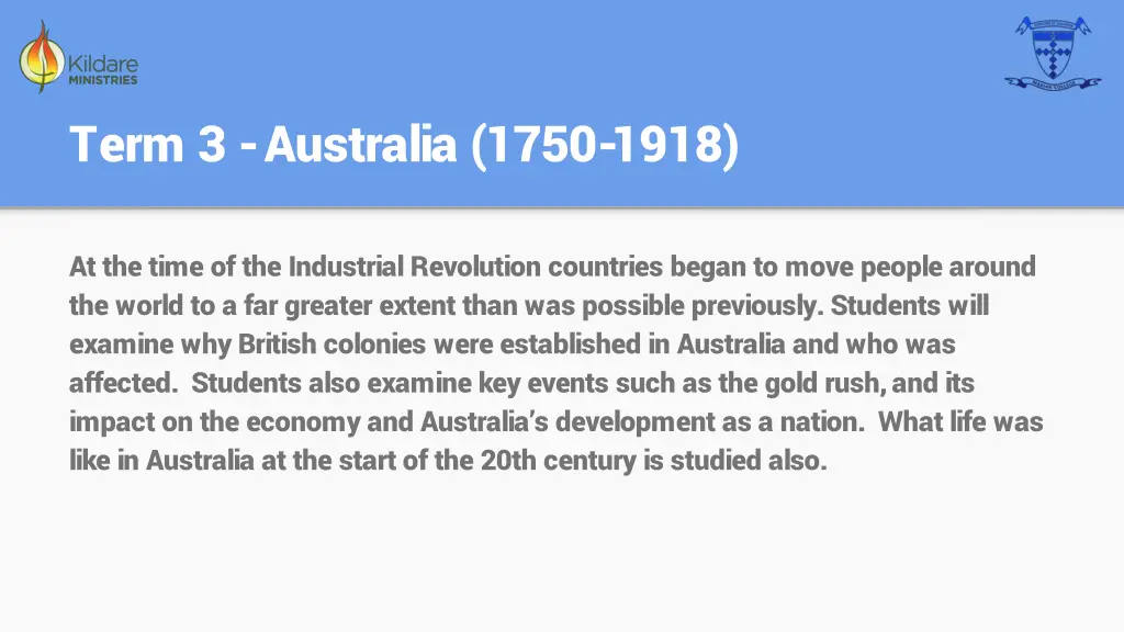 term 3 australia 1750 1918