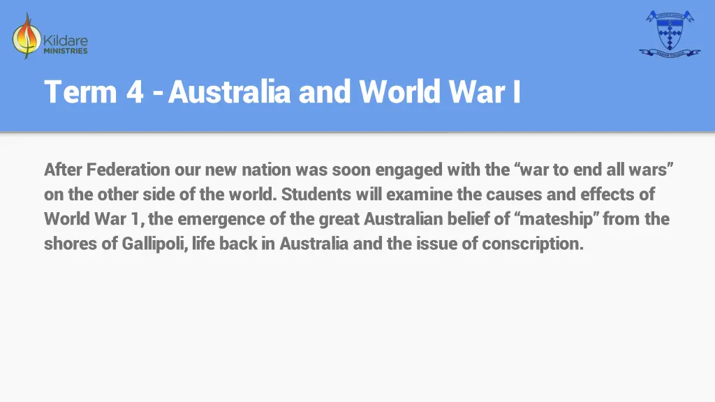 term 4 australia and world war i
