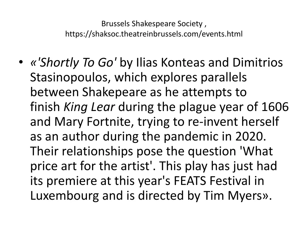 brussels shakespeare society https shaksoc