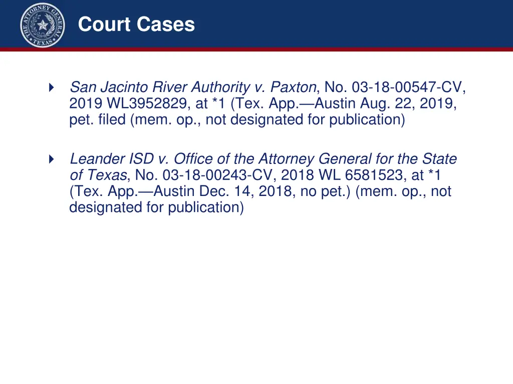 court cases 1
