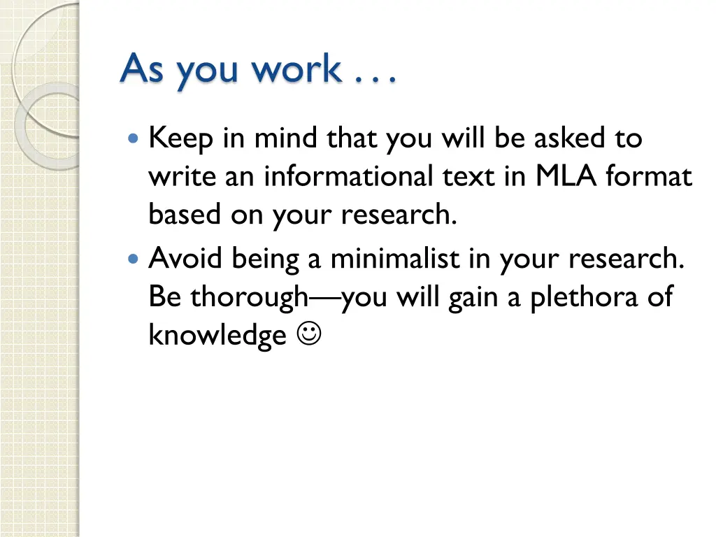 as you work