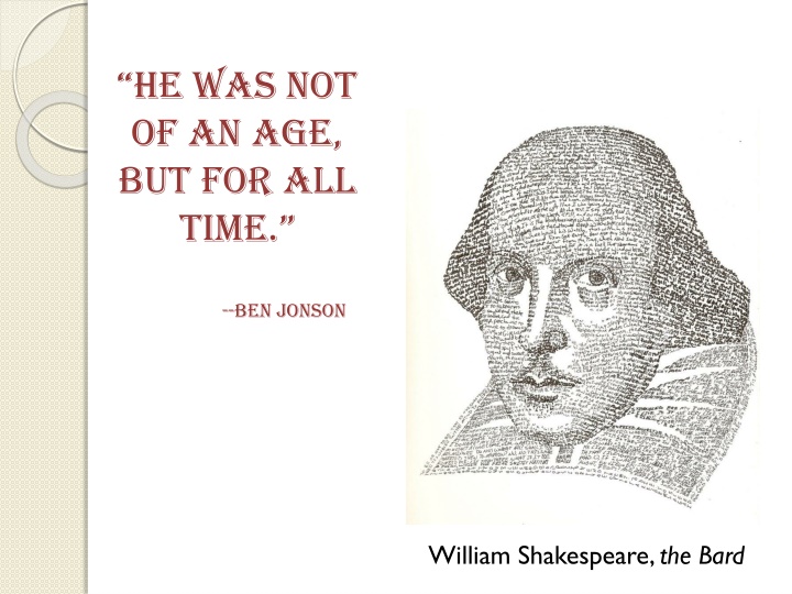 he was not of an age but for all time