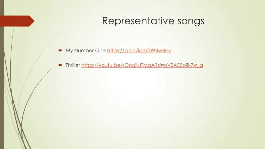 representative songs