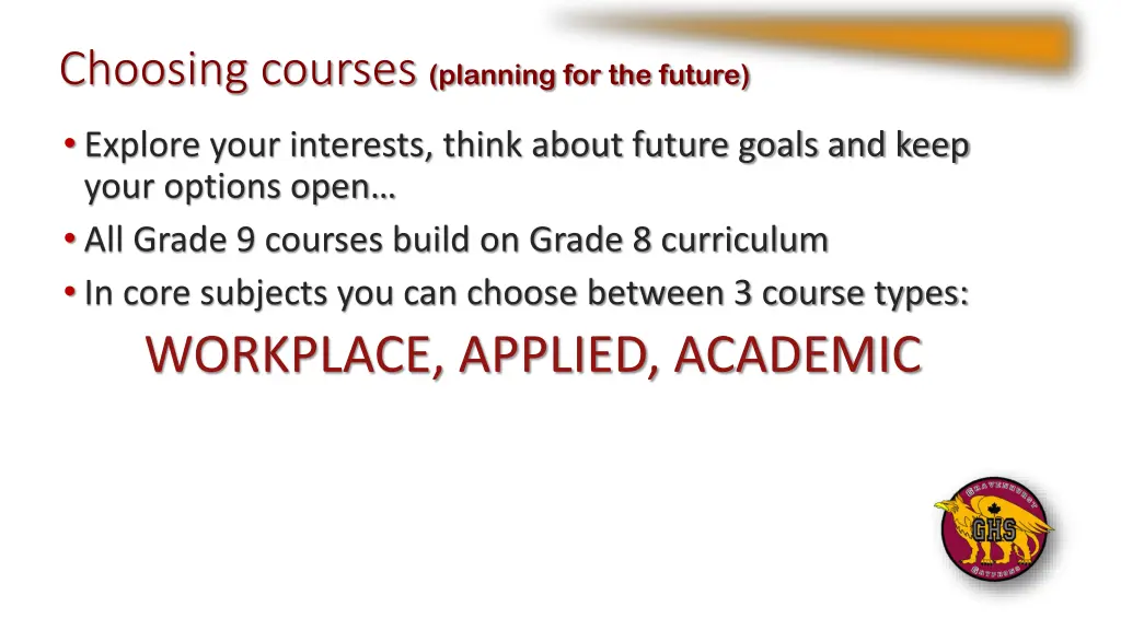 choosing courses planning for the future
