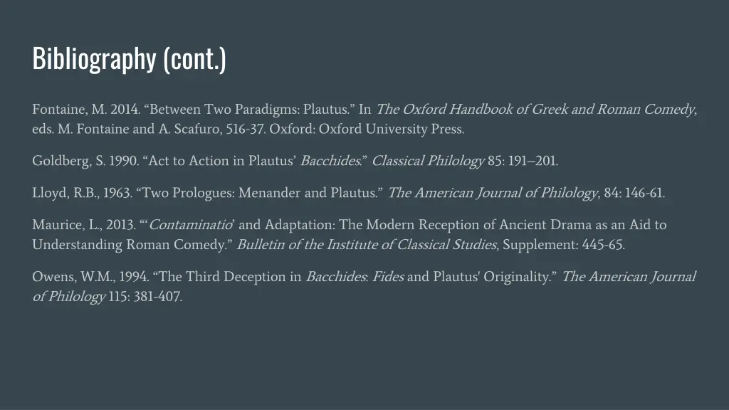 bibliography cont