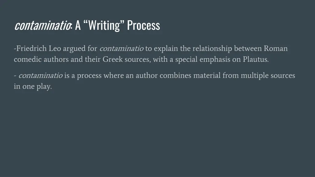 contaminatio a writing process