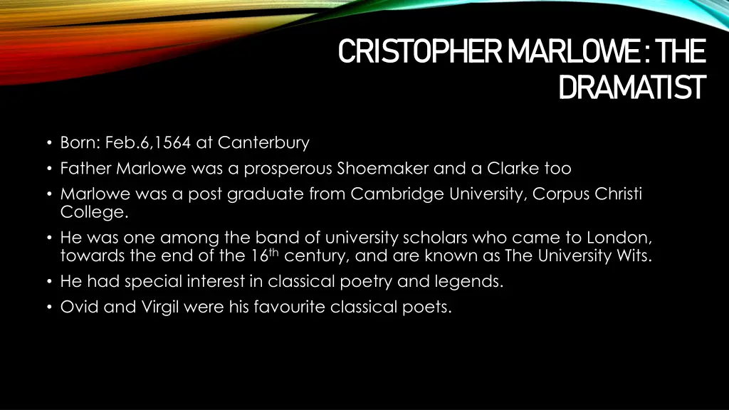 cristopher marlowe the