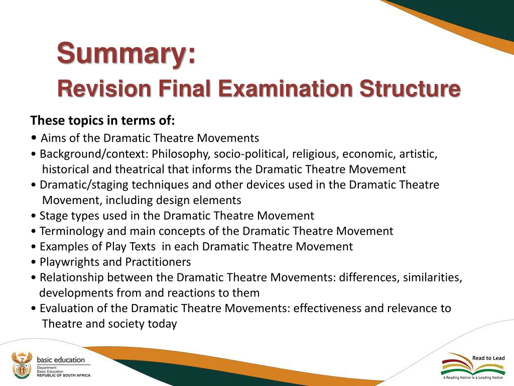summary revision final examination structure 2