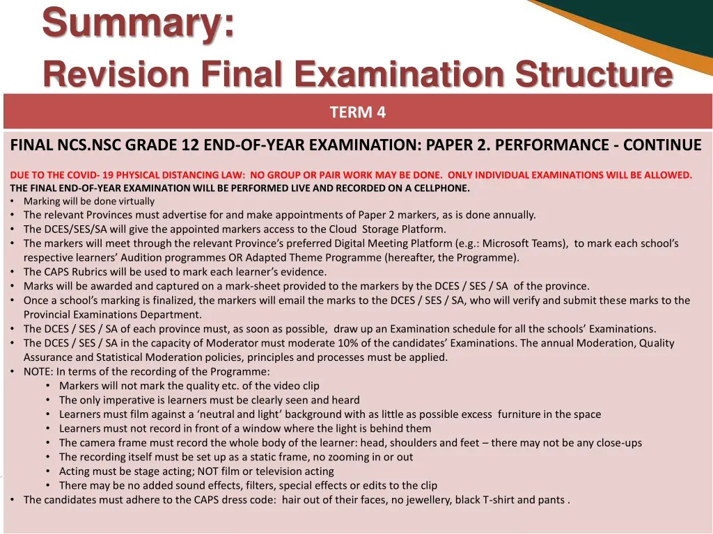 summary revision final examination structure 7
