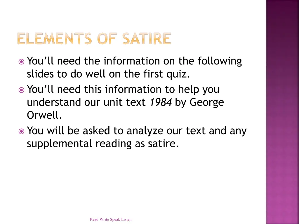 elements of satire 1