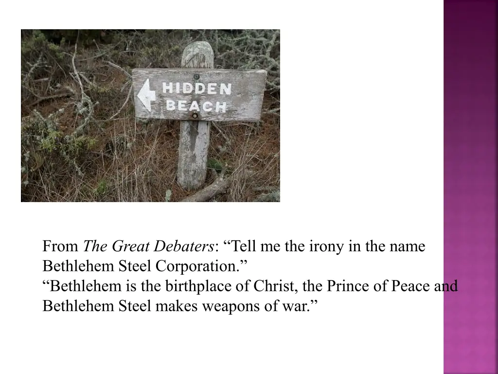 from the great debaters tell me the irony